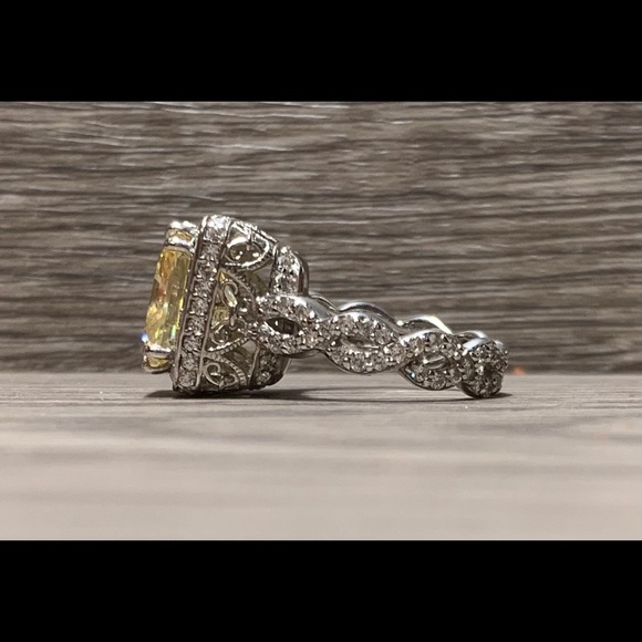 Victoria Wieck Jewelry - Victoria Wieck Sterling Silver Canary Yellow Braided Eternity Band Ring
